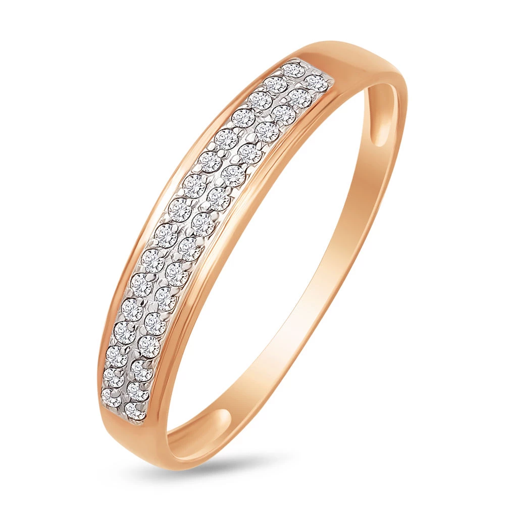 Кольцо с бриллиантами из красного золота 585 пробы 2