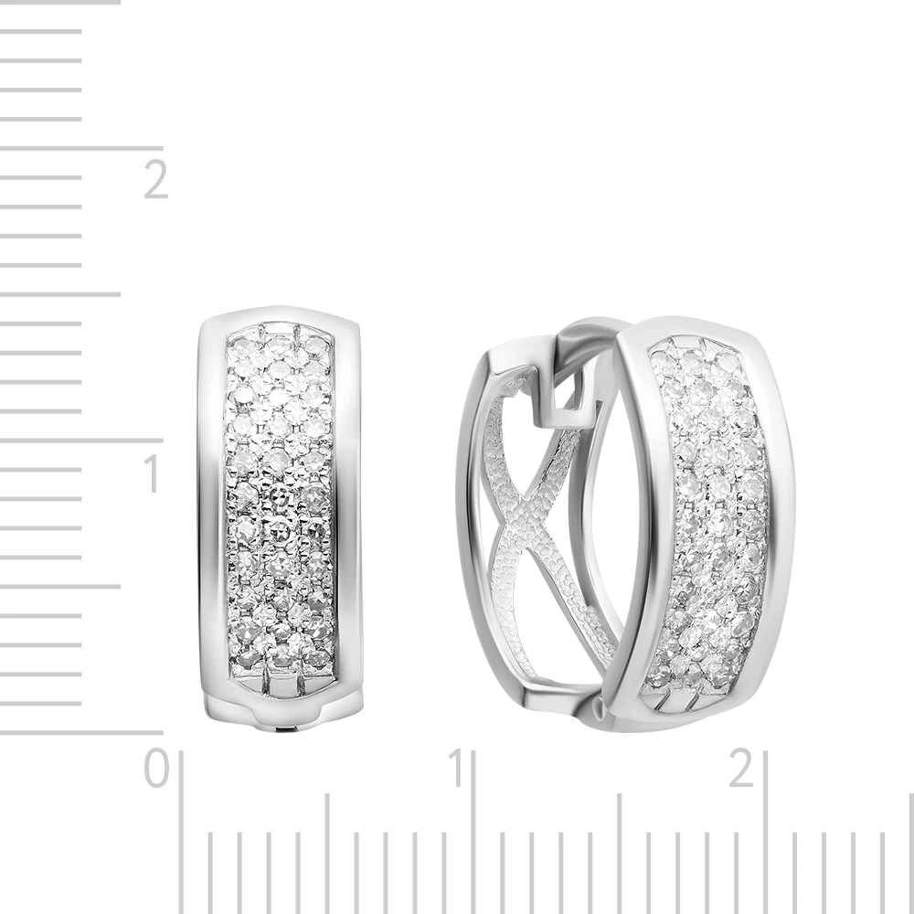 Серьги с бриллиантами из белого золота 585 пробы 3