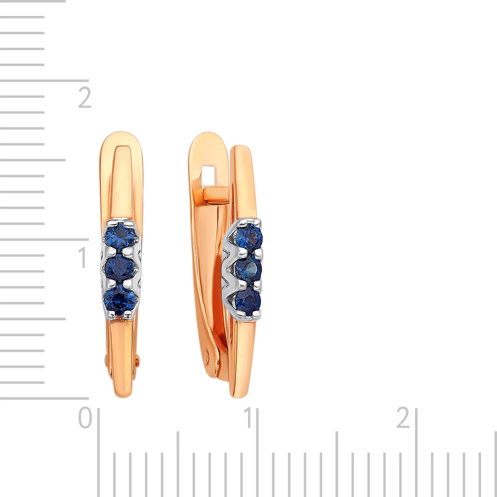 Серьги с сапфирами из красного золота 585 пробы 3