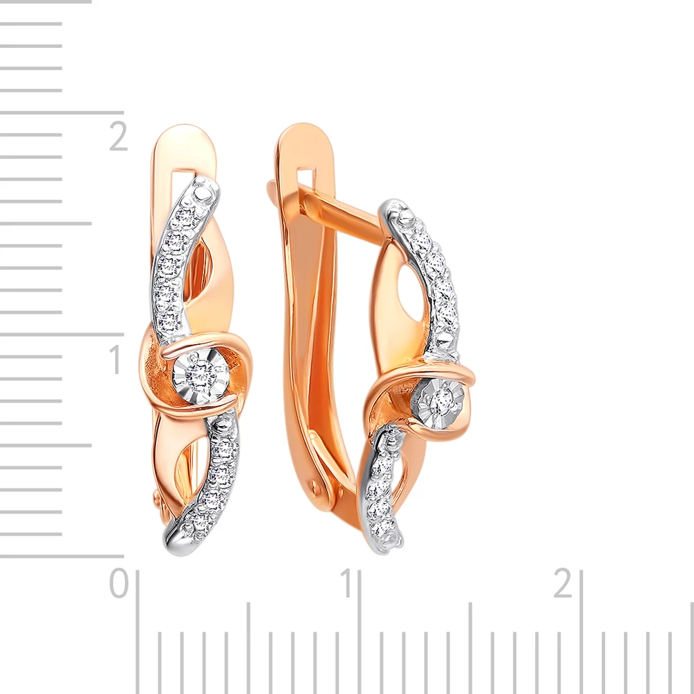 Серьги с бриллиантами из красного золота 585 пробы 3