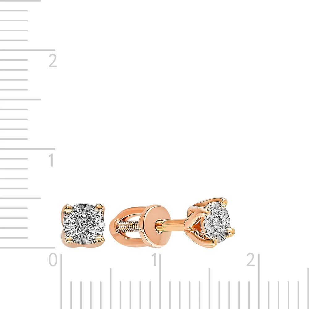 Серьги с бриллиантами из красного золота 375 пробы 3