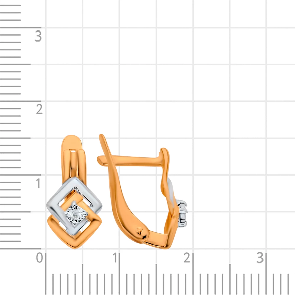 Серьги с бриллиантами из красного золота 585 пробы 3