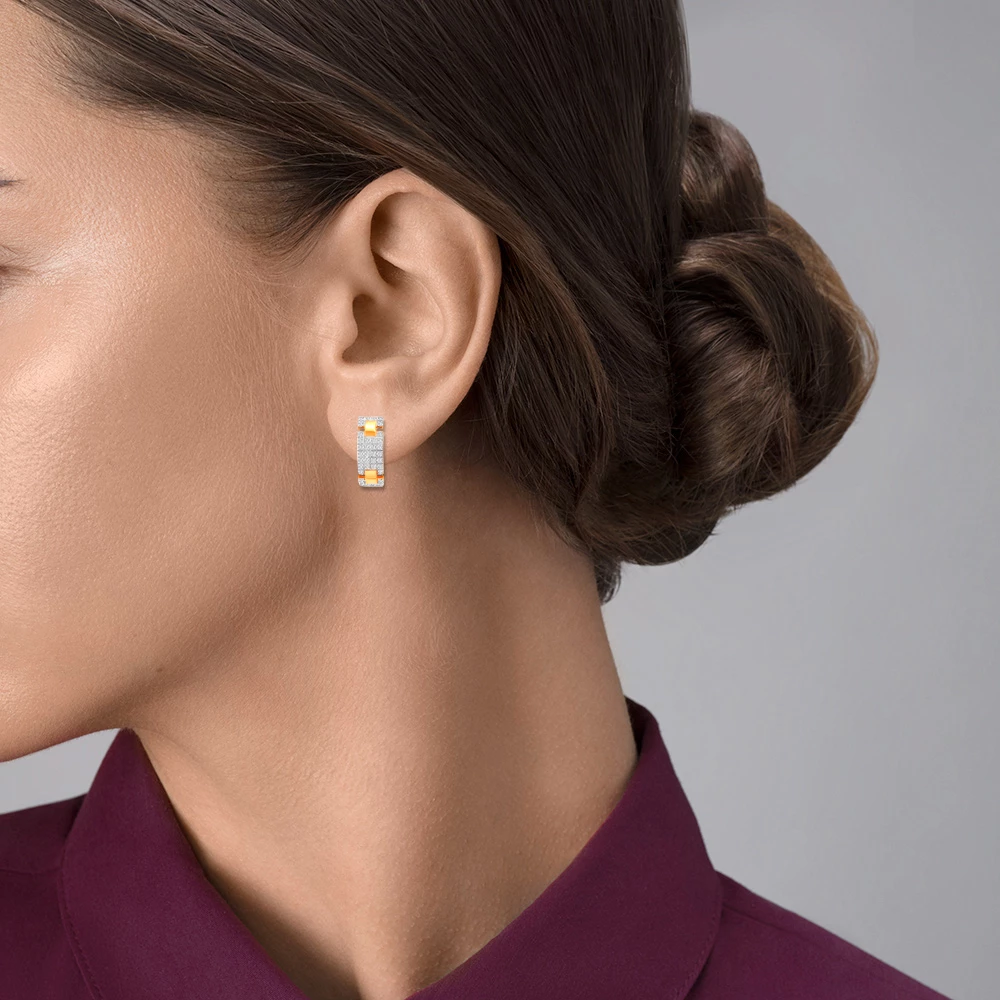 Серьги с бриллиантами из красного золота 585 пробы 4
