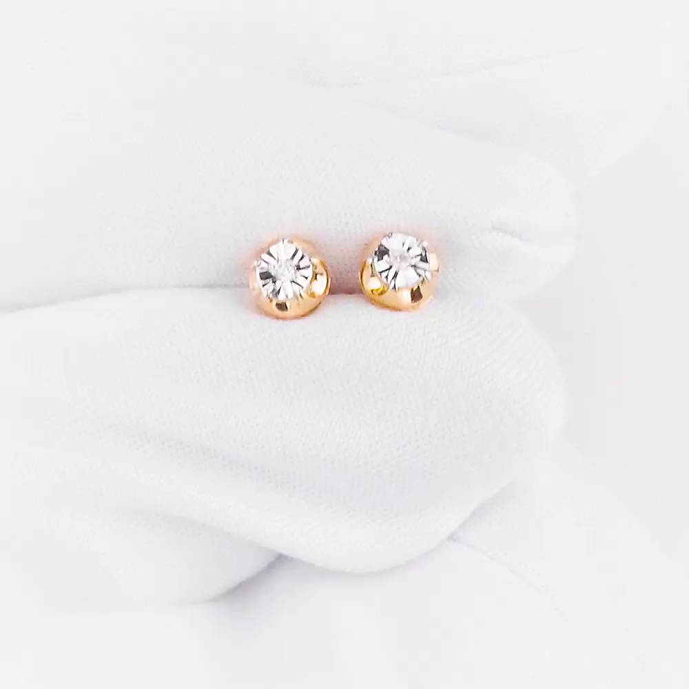 Серьги с бриллиантами из красного золота 585 пробы 1
