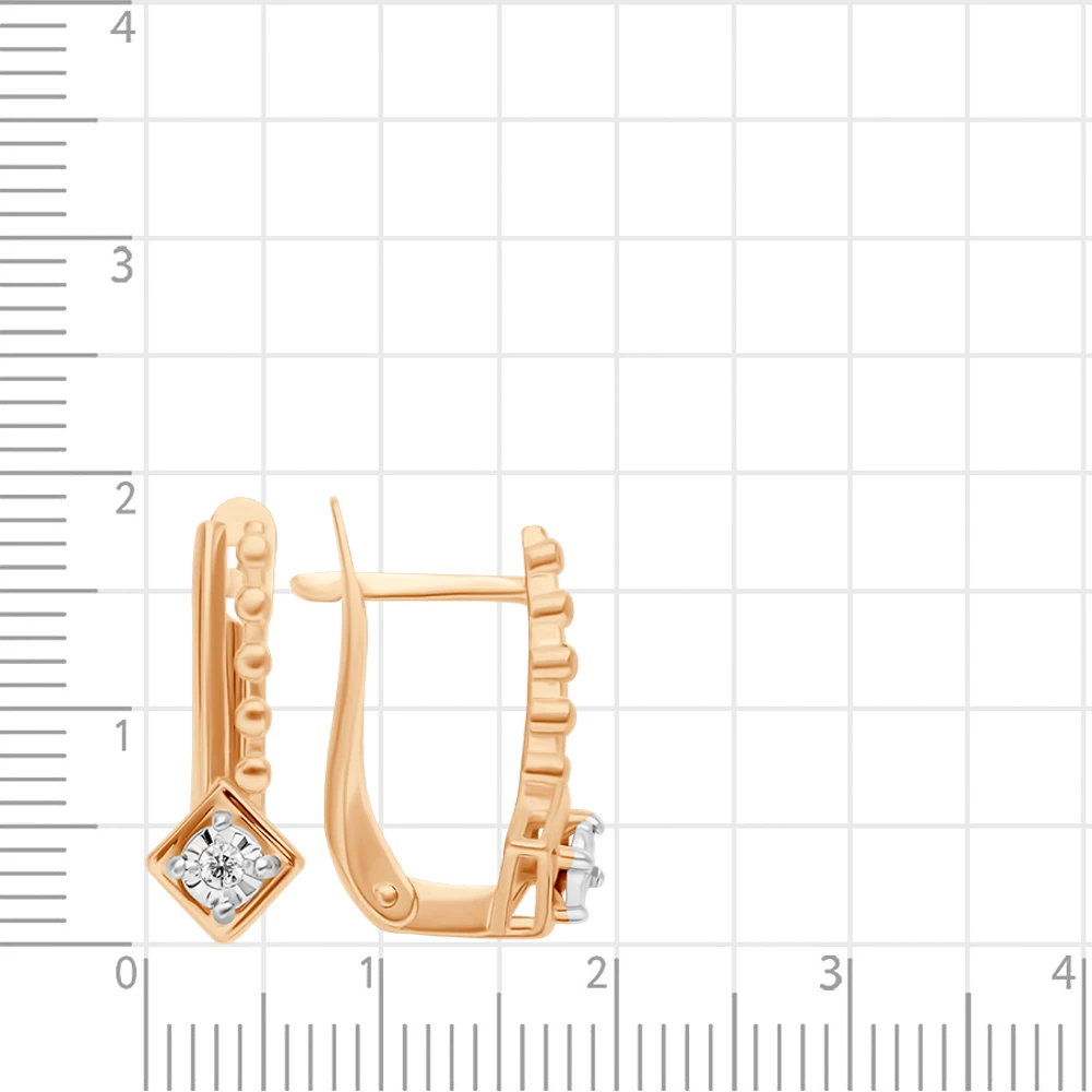 Серьги с бриллиантами из красного золота 585 пробы 2