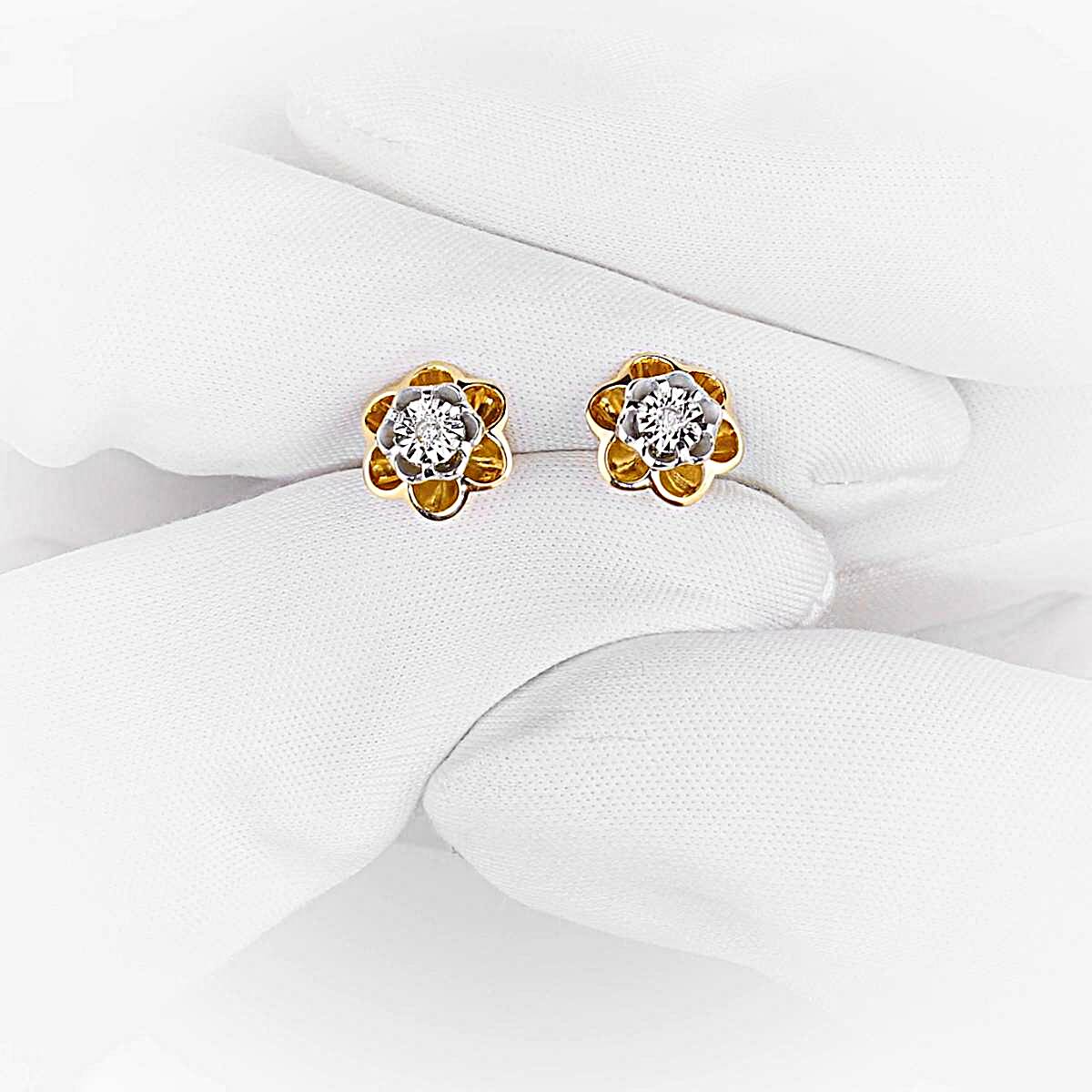 Серьги с бриллиантами из красного золота 585 пробы 1
