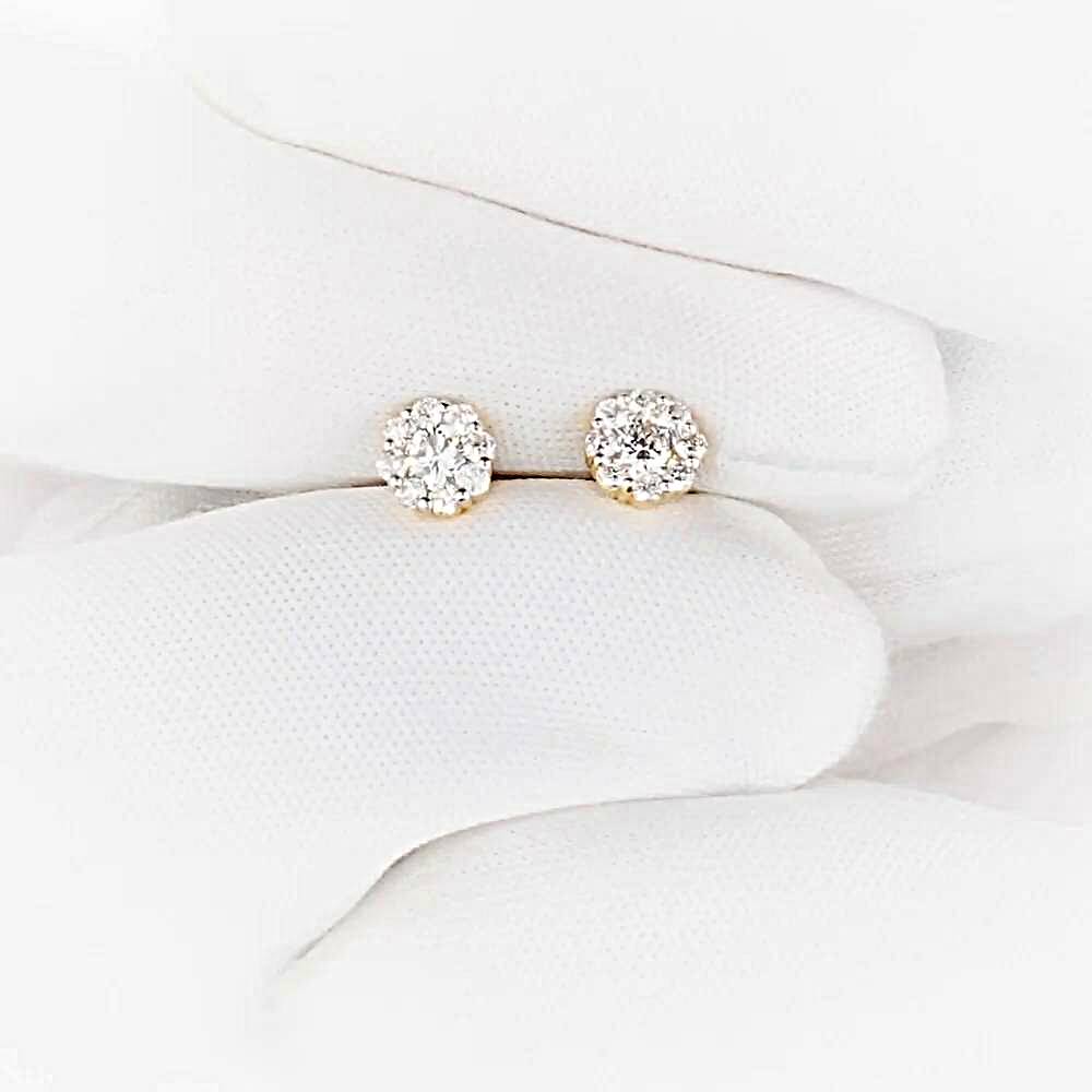 Серьги с бриллиантами из красного золота 585 пробы 1