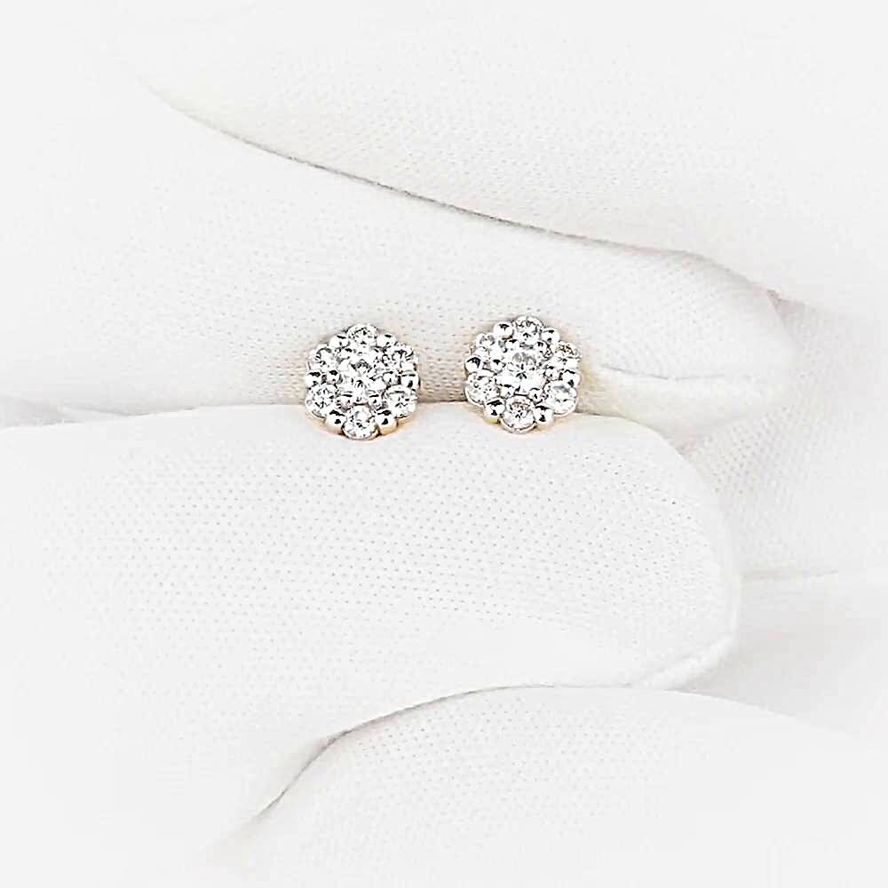 Серьги с бриллиантами из красного золота 585 пробы 1