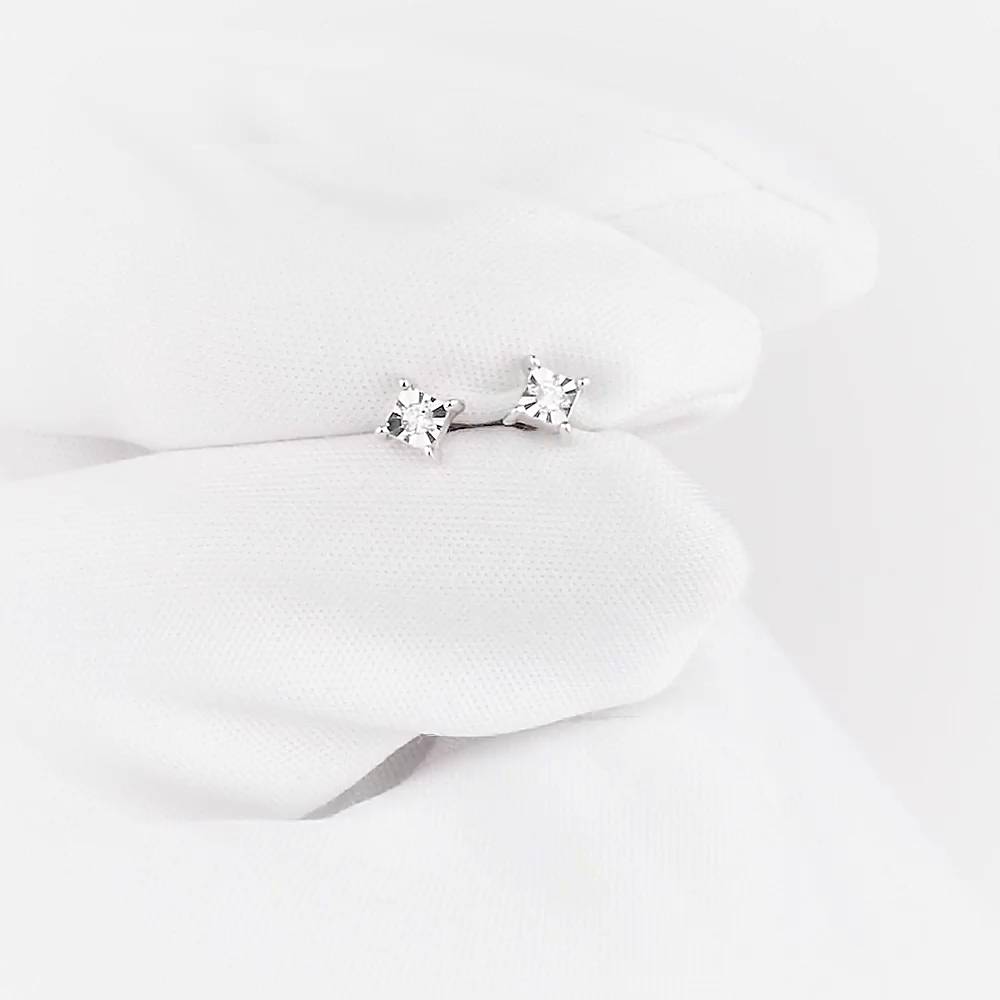 Серьги с бриллиантами из белого золота 585 пробы 1