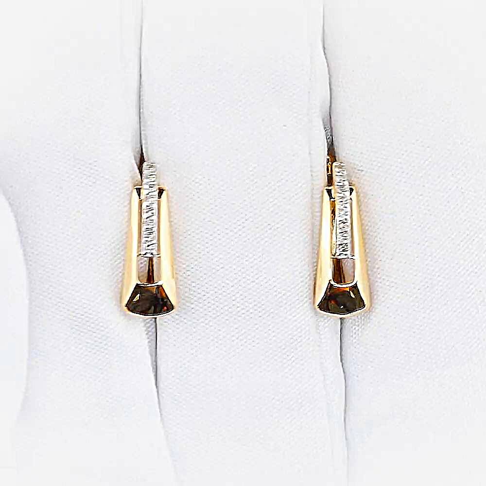 Серьги с бриллиантами из красного золота 585 пробы 1