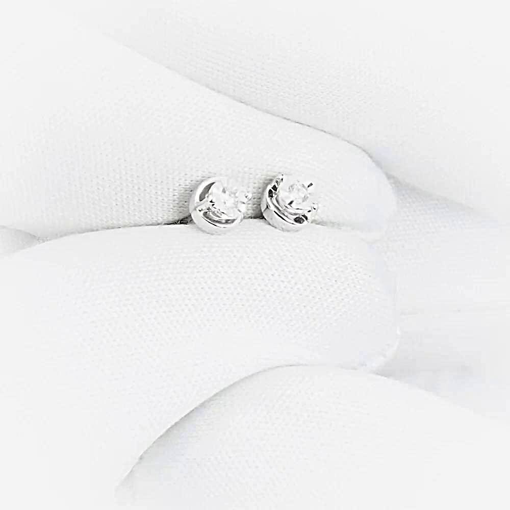 Серьги с бриллиантами из белого золота 585 пробы 1