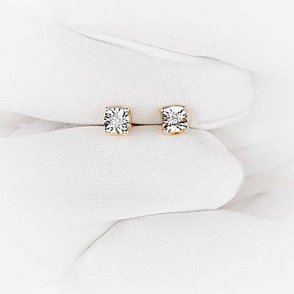 Серьги с бриллиантами из красного золота 585 пробы 1