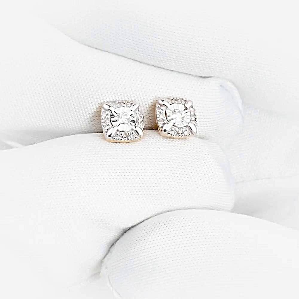 Серьги с бриллиантами из красного золота 585 пробы 1
