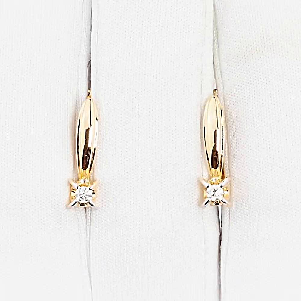 Серьги с бриллиантами из красного золота 585 пробы 1