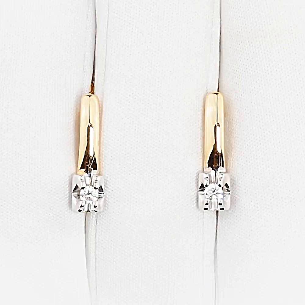 Серьги с бриллиантами из красного золота 585 пробы 1