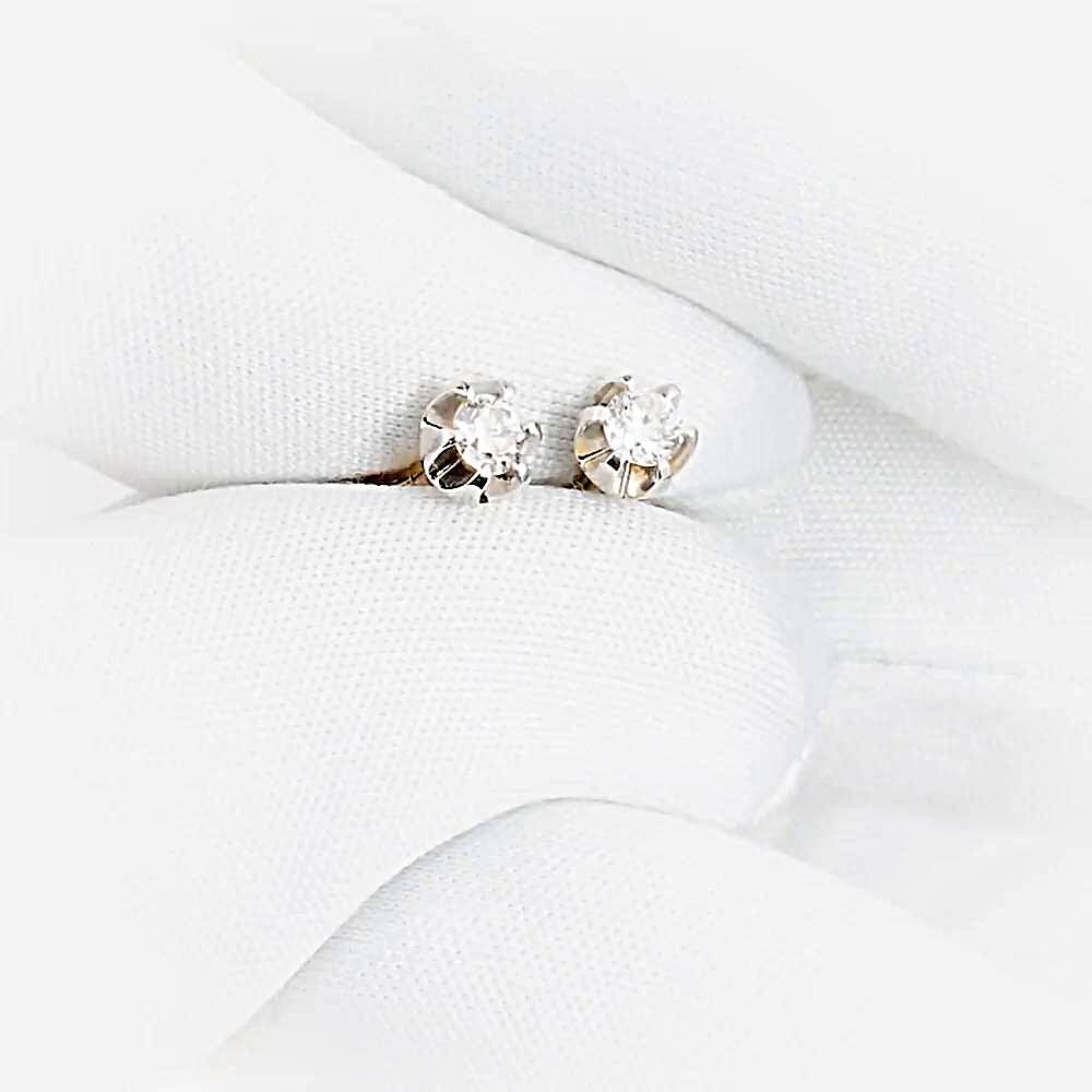Серьги с бриллиантами из красного золота 585 пробы 1