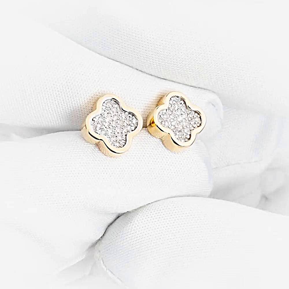 Серьги с бриллиантами из красного золота 585 пробы 1