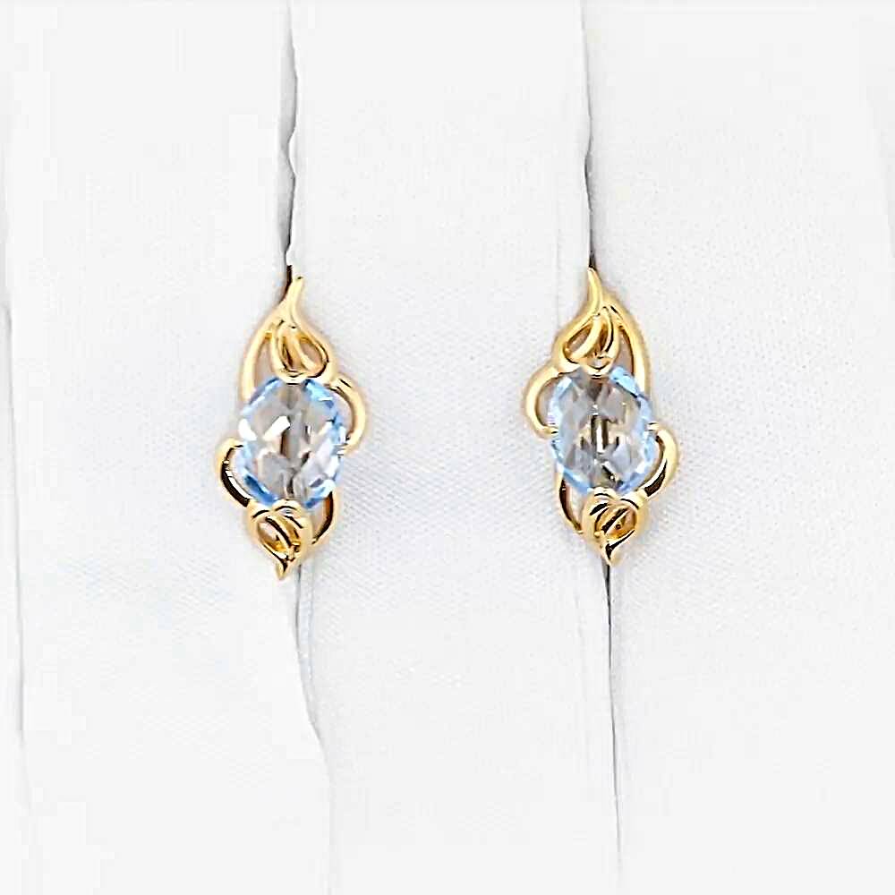 Серьги с топазами из красного золота 375 пробы 1