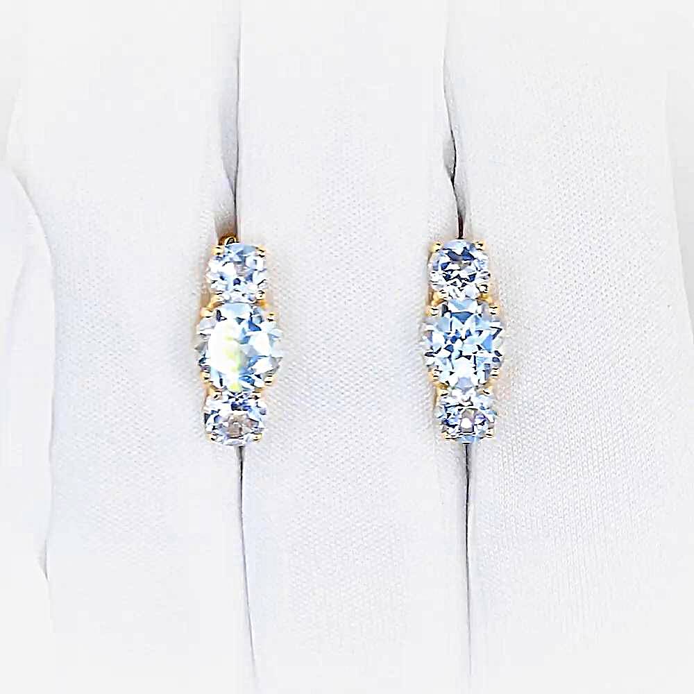 Серьги с топазами из красного золота 585 пробы 1