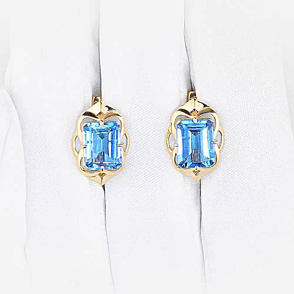 Серьги с топазами из красного золота 585 пробы 1