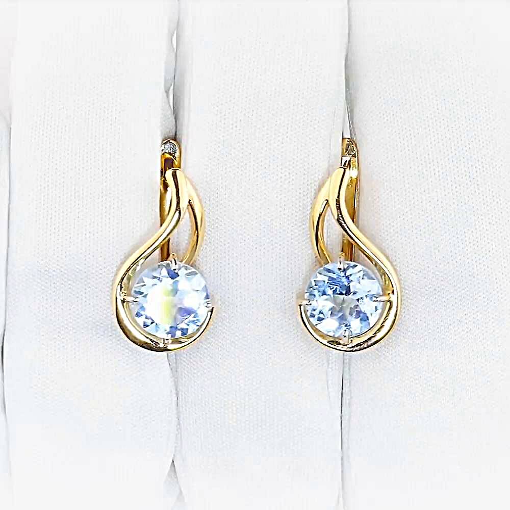 Серьги с топазами из красного золота 585 пробы 1