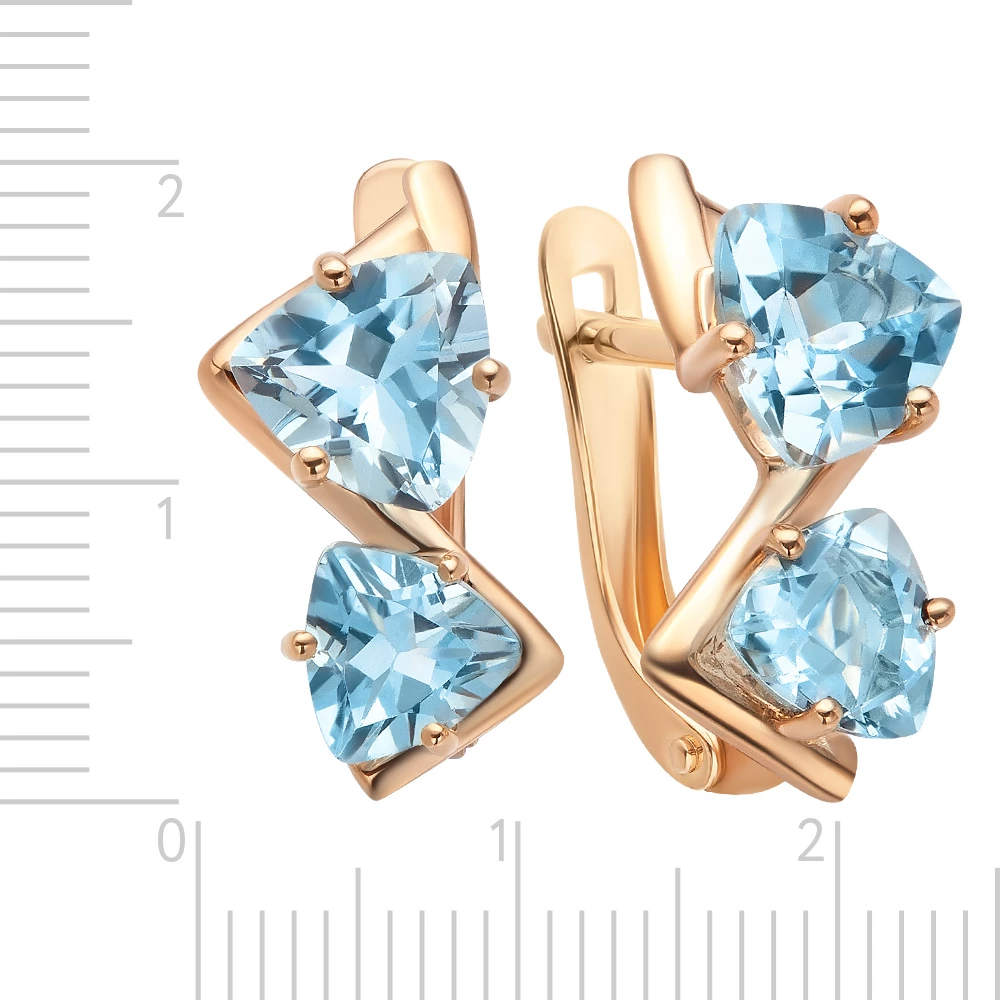 Серьги с топазами из красного золота 585 пробы 3
