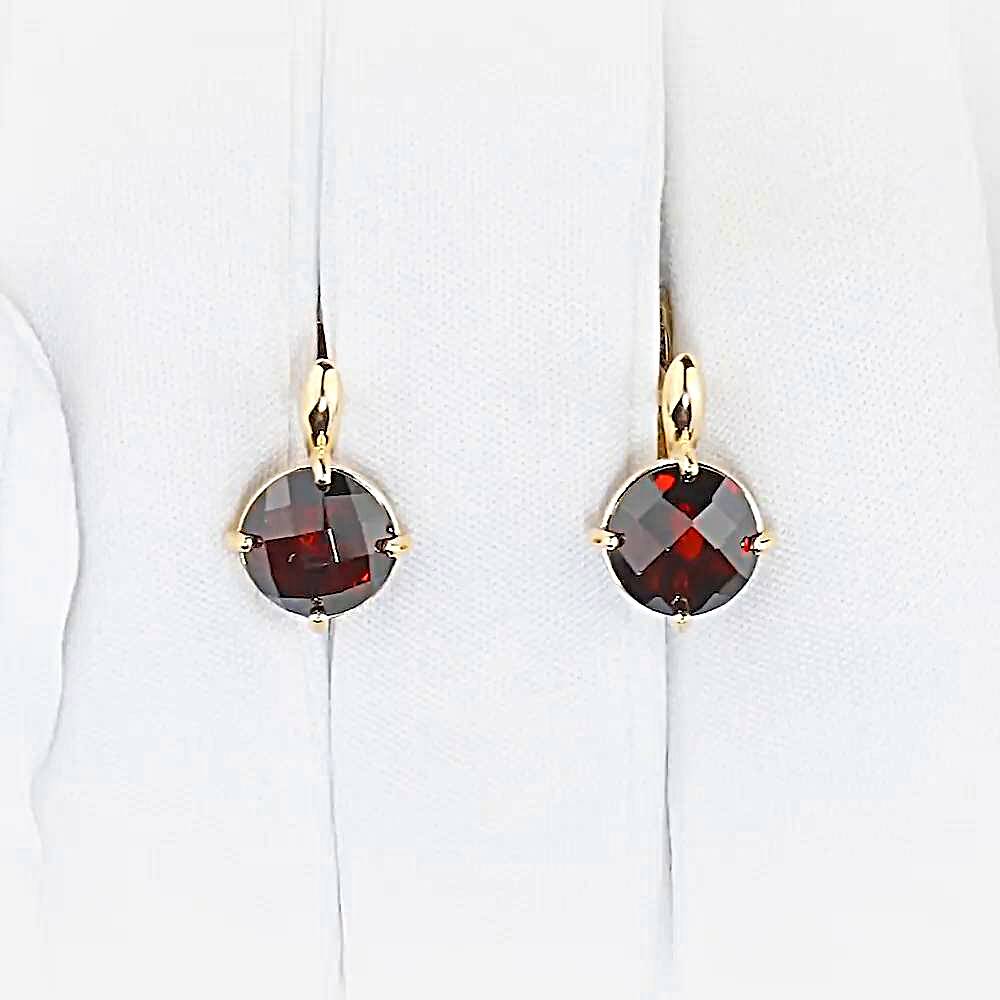 Серьги с гранатами из красного золота 585 пробы 1