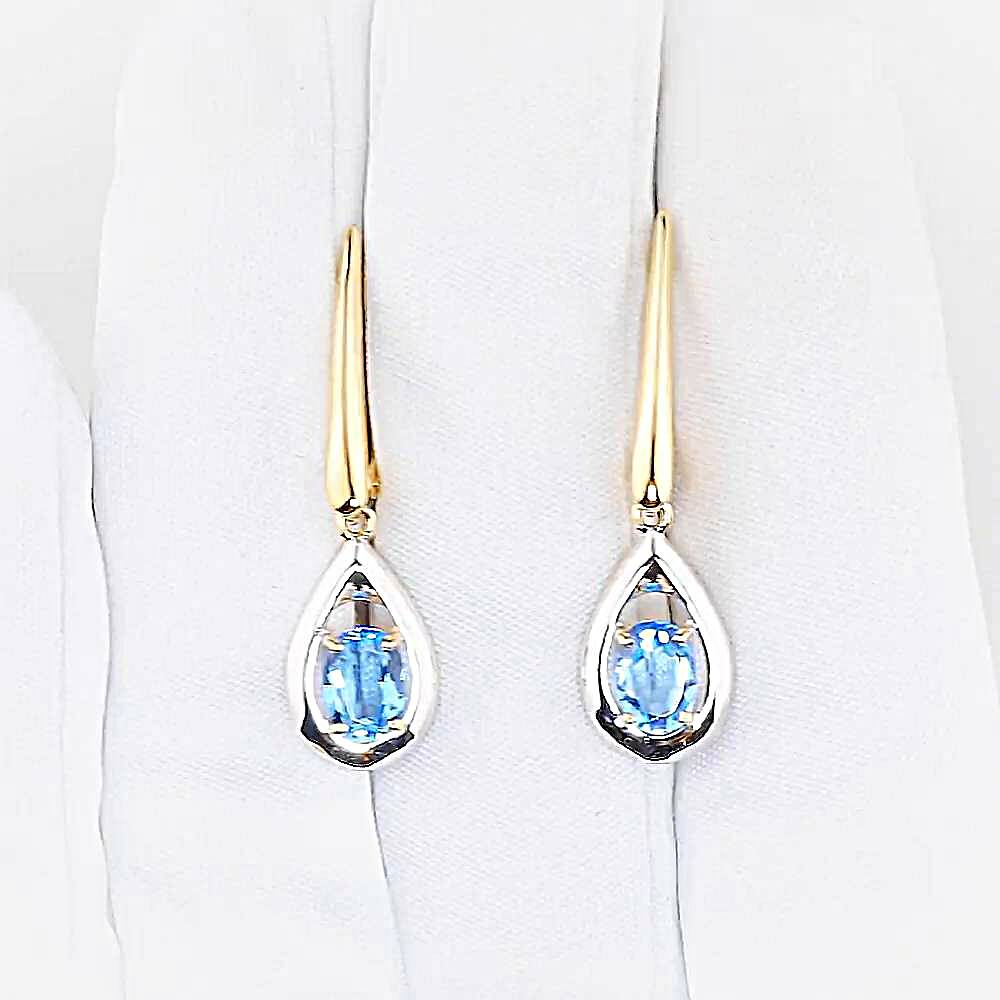 Серьги с топазами из красного золота 585 пробы 1