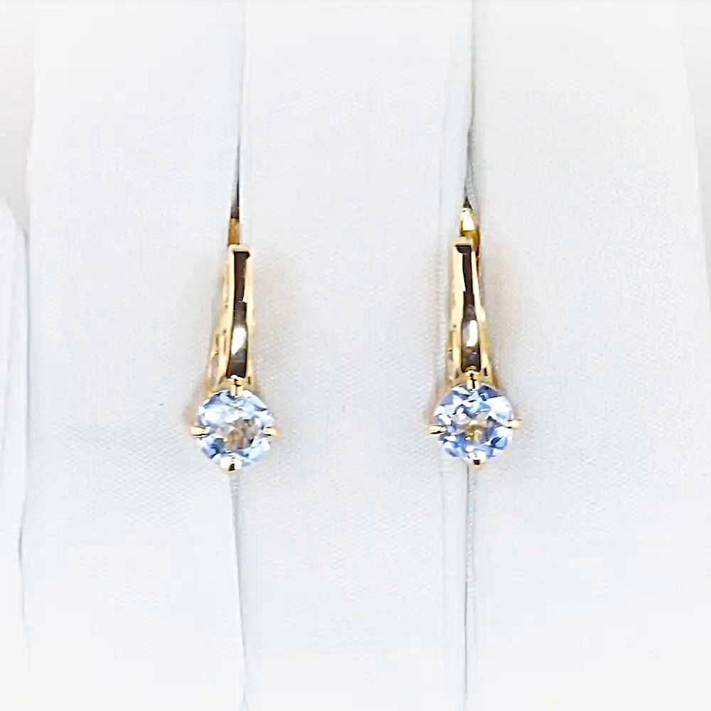 Серьги с топазами из красного золота 585 пробы 1