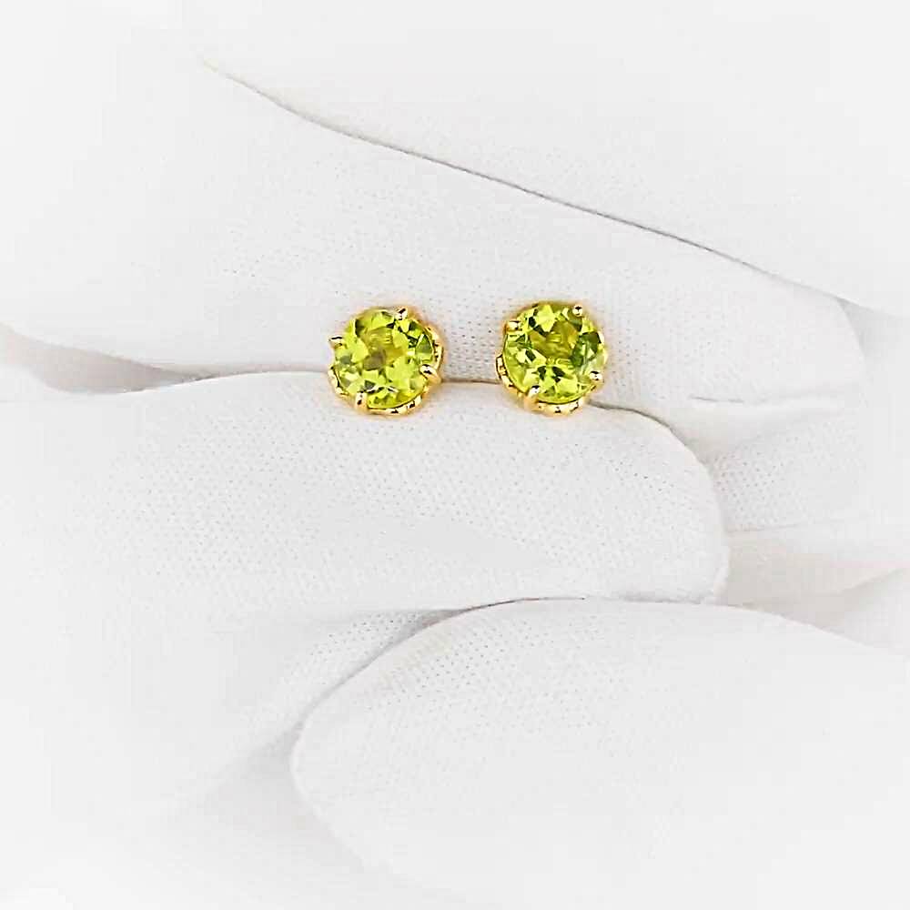 Серьги с хризолитами из красного золота 375 пробы 1