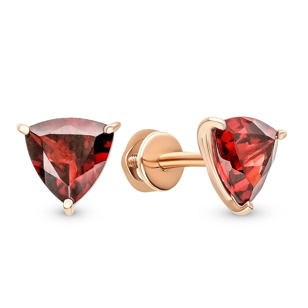 Серьги с гранатами из красного золота 375 пробы 2