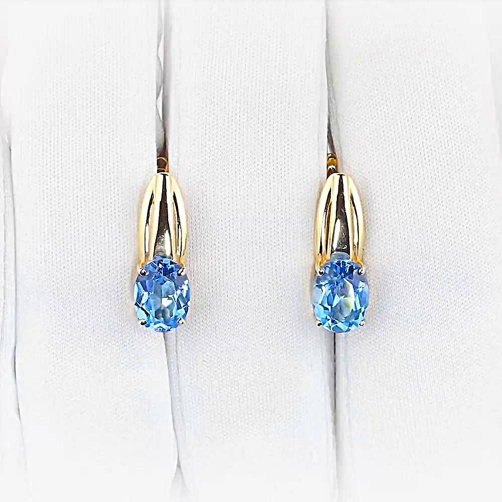 Серьги с топазами из красного золота 585 пробы 1