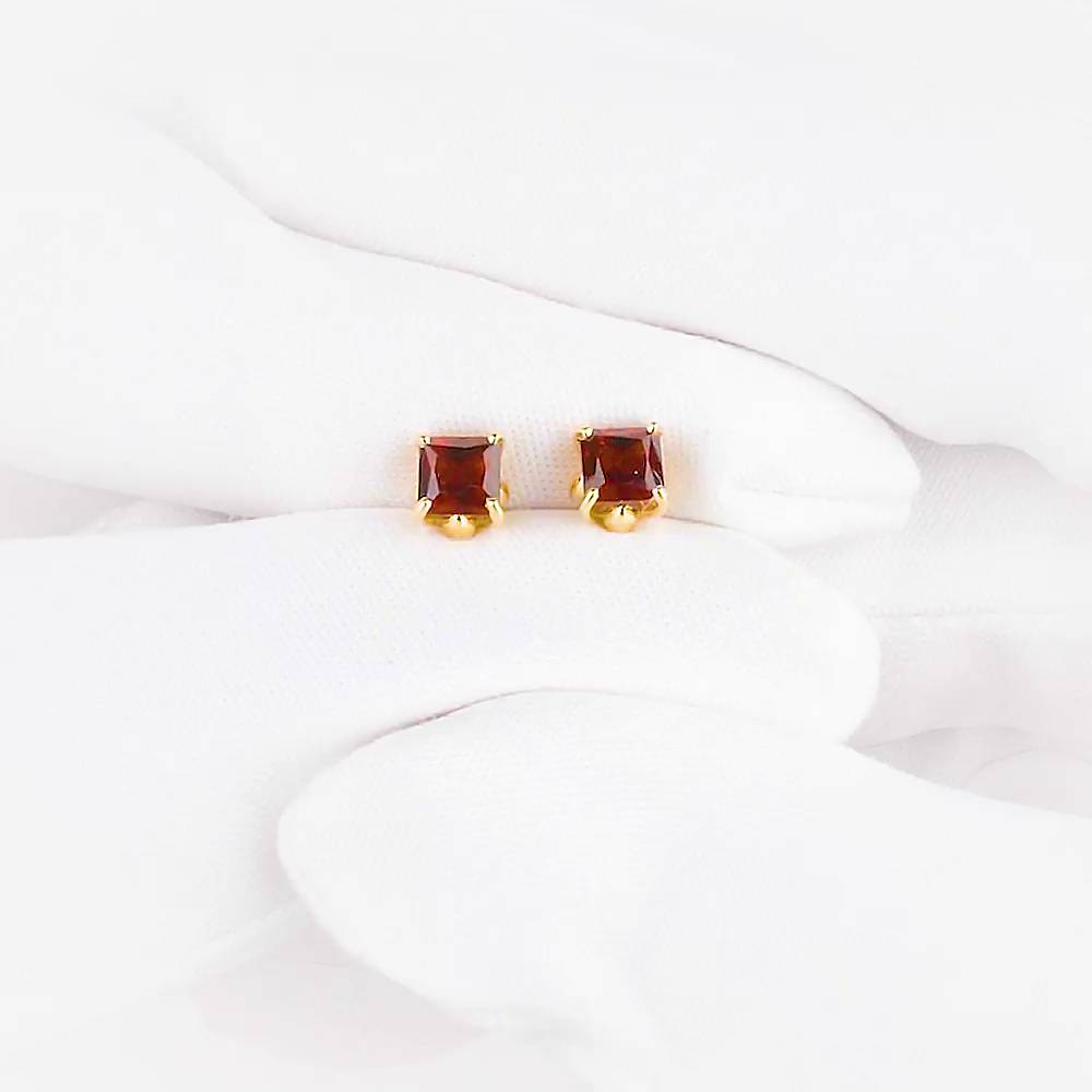 Серьги с гранатами из красного золота 585 пробы 1