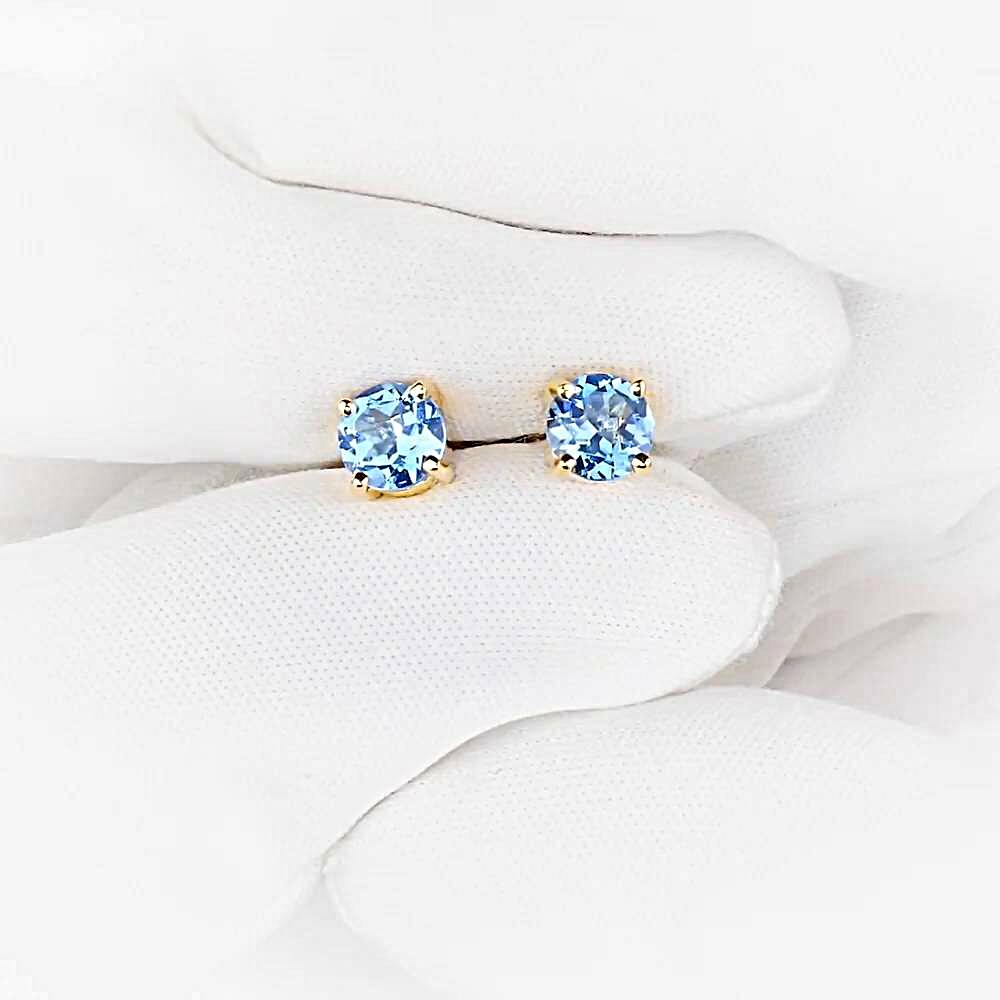 Серьги с топазами из красного золота 585 пробы 1