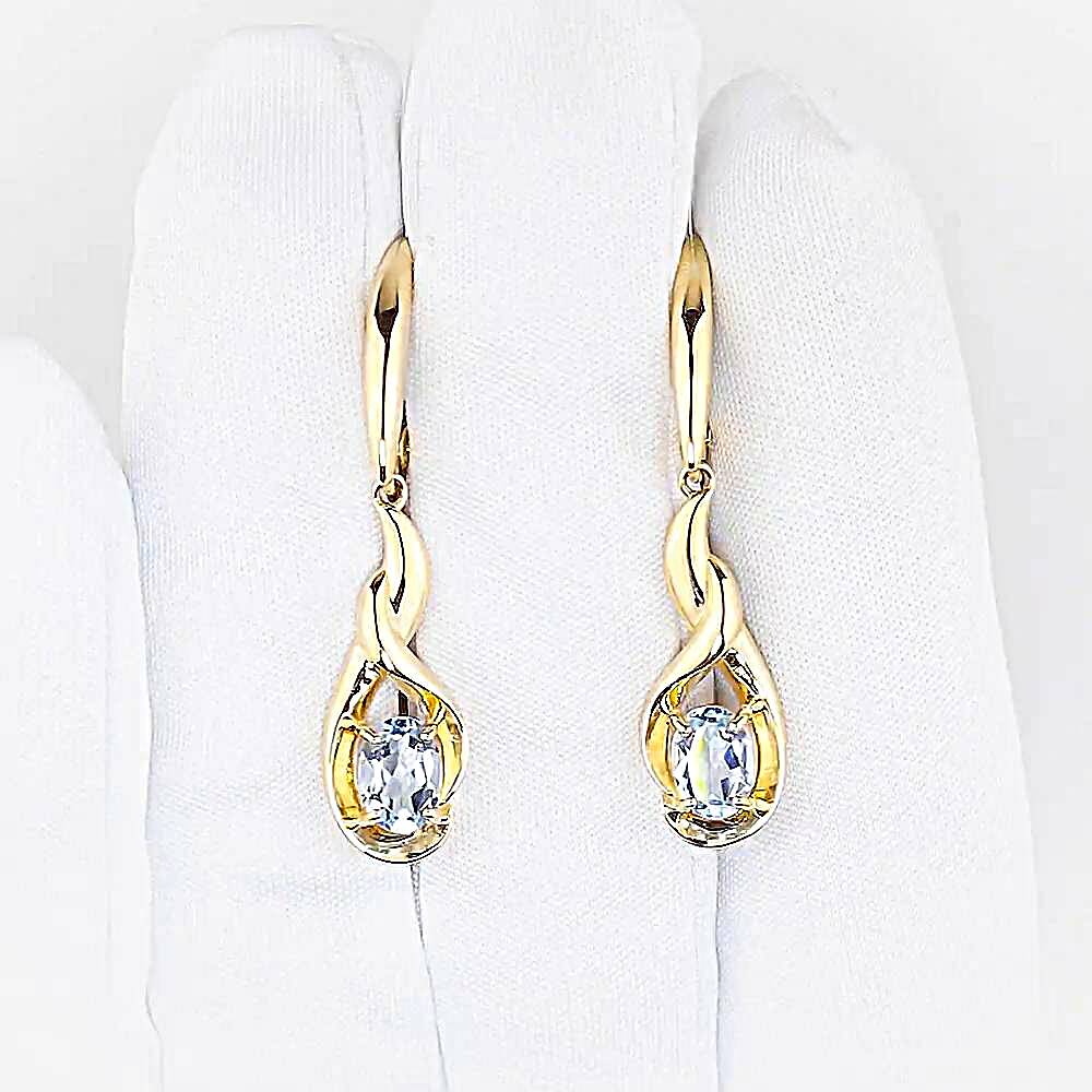 Серьги с топазами из красного золота 585 пробы 1