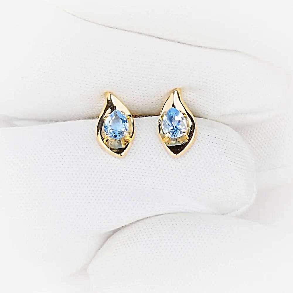 Серьги с топазами из красного золота 585 пробы 1