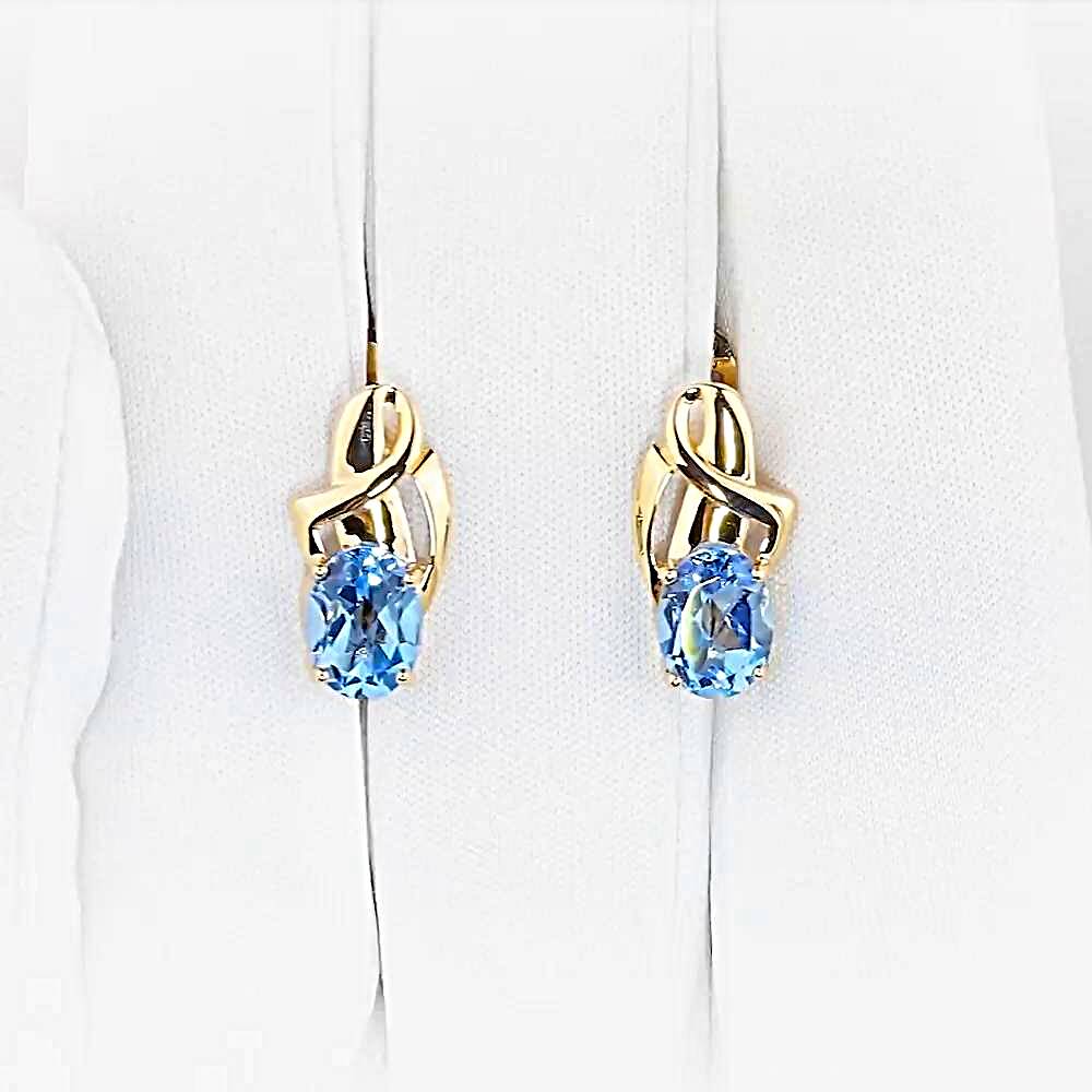 Серьги с топазами из красного золота 585 пробы 1