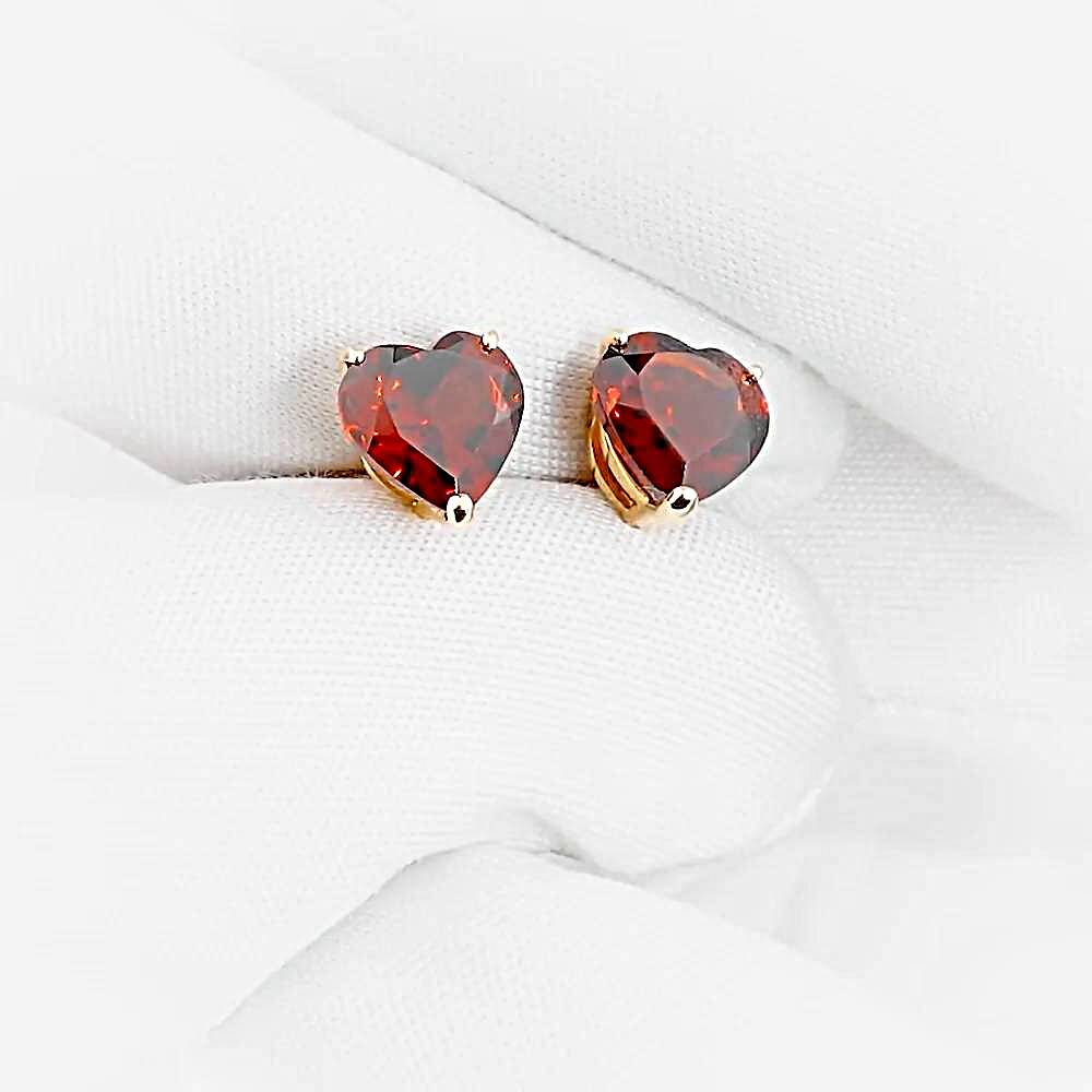Серьги с гранатами из красного золота 585 пробы 1