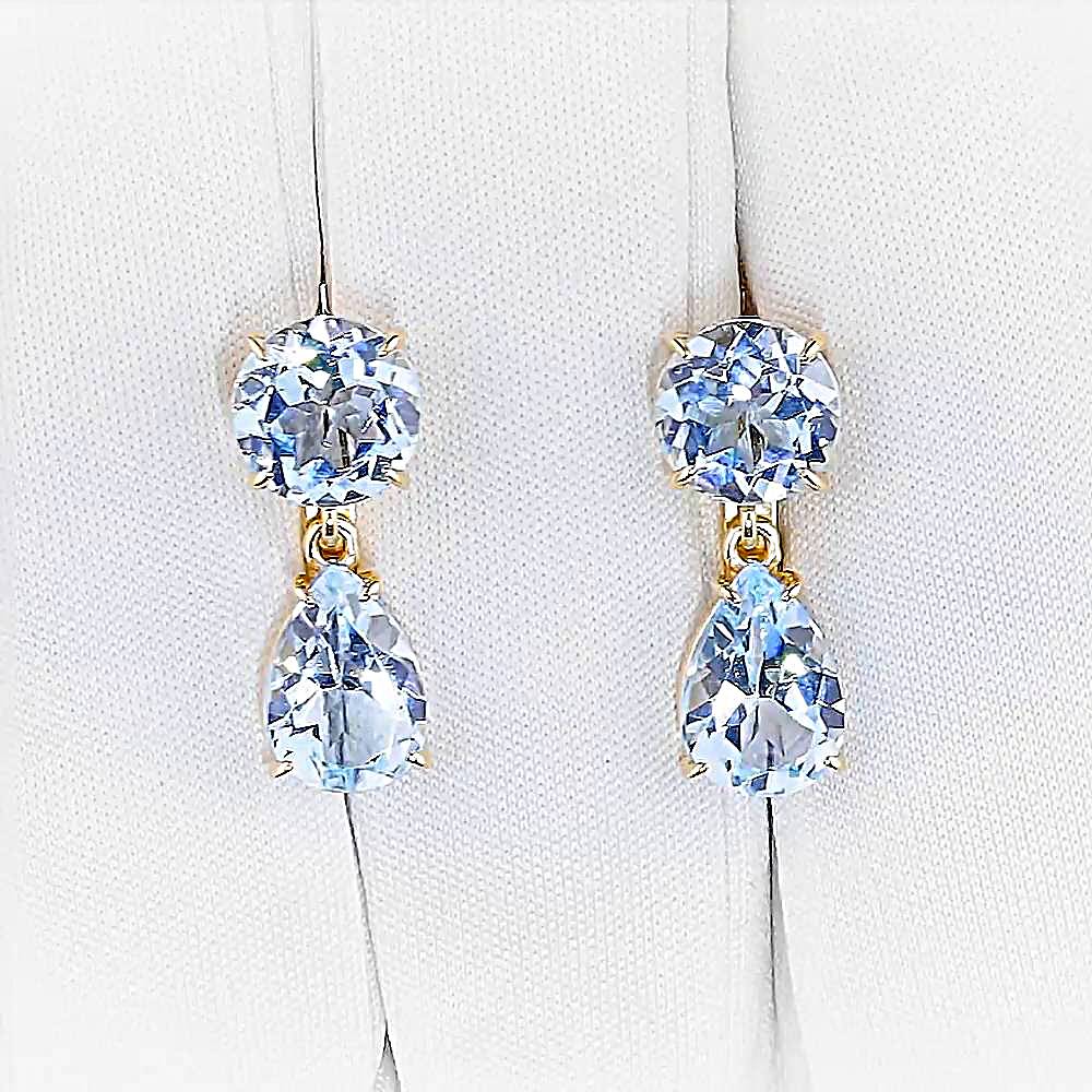 Серьги с топазами из красного золота 585 пробы 1
