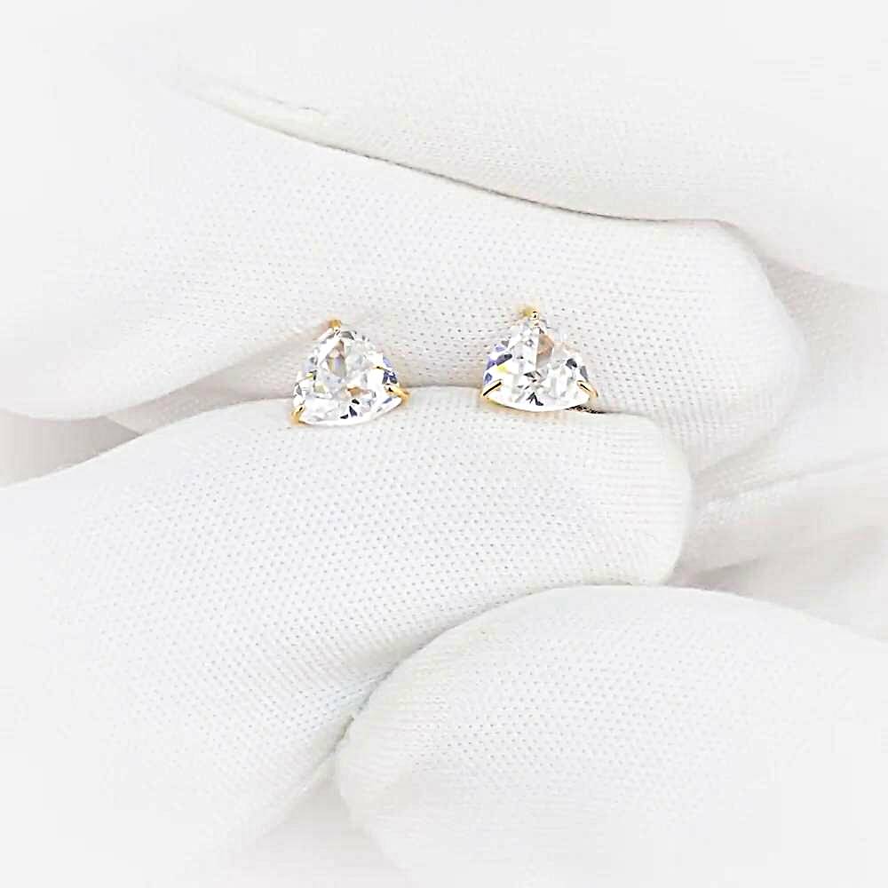 Серьги с фианитами из красного золота 585 пробы 1