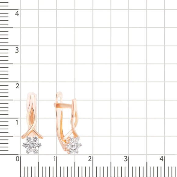 Серьги с фианитами из красного золота 375 пробы 3