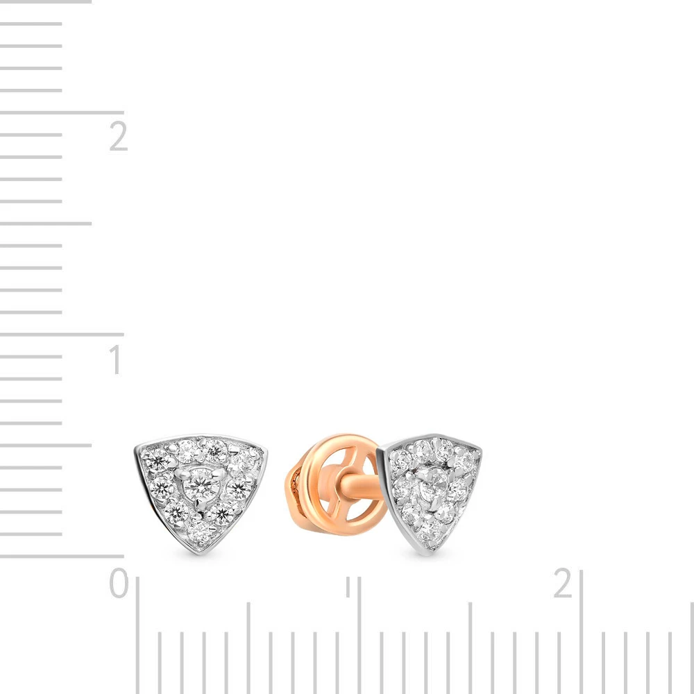 Серьги с фианитами из красного золота 375 пробы 3