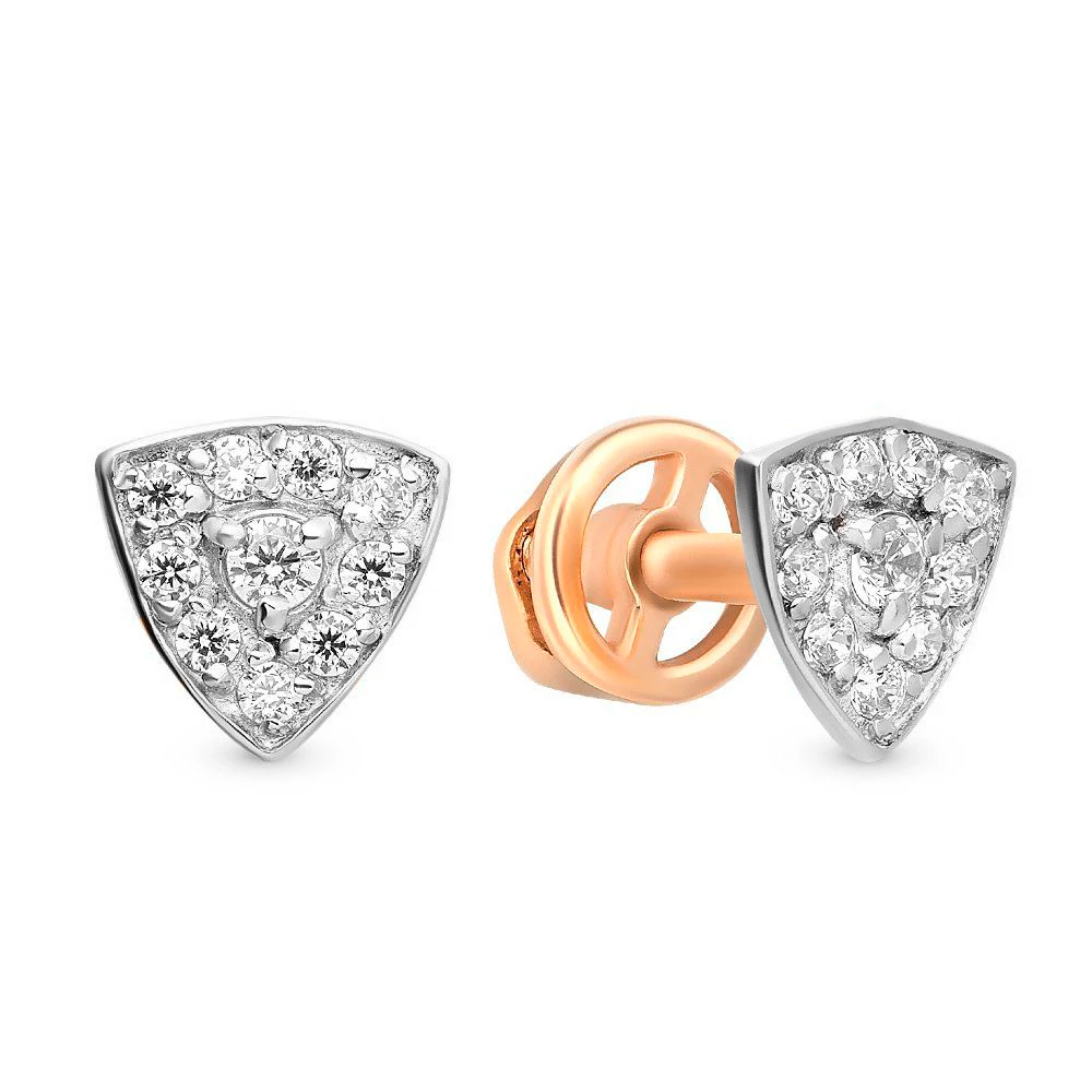 Серьги с фианитами из красного золота 375 пробы 2