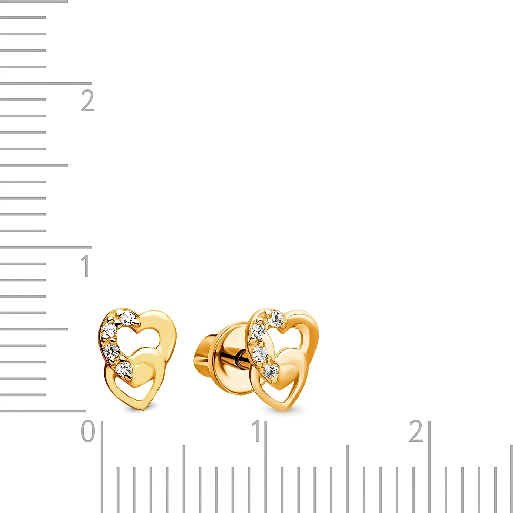 Серьги с фианитами из красного золота 375 пробы 3
