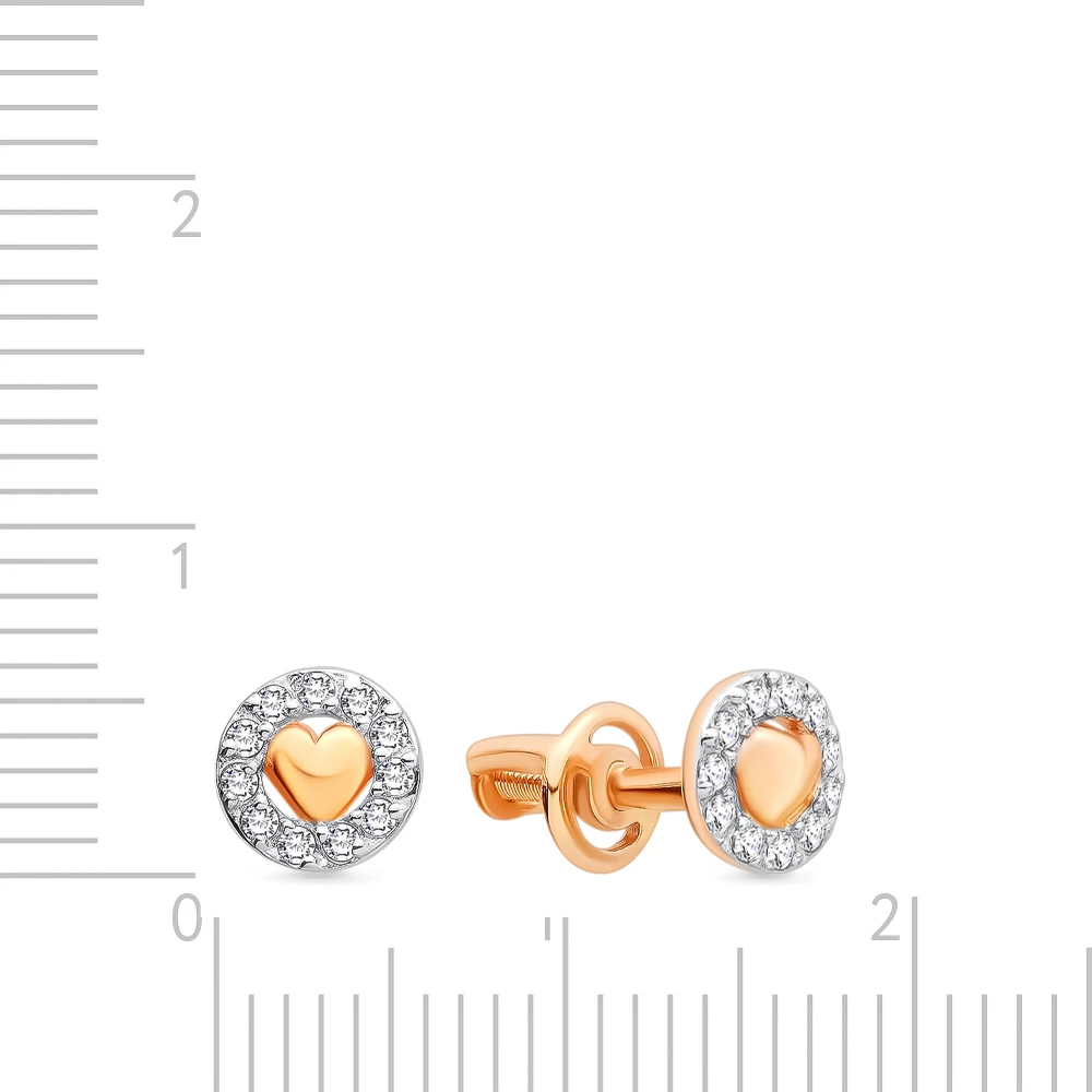 Серьги с фианитами из красного золота 375 пробы 3