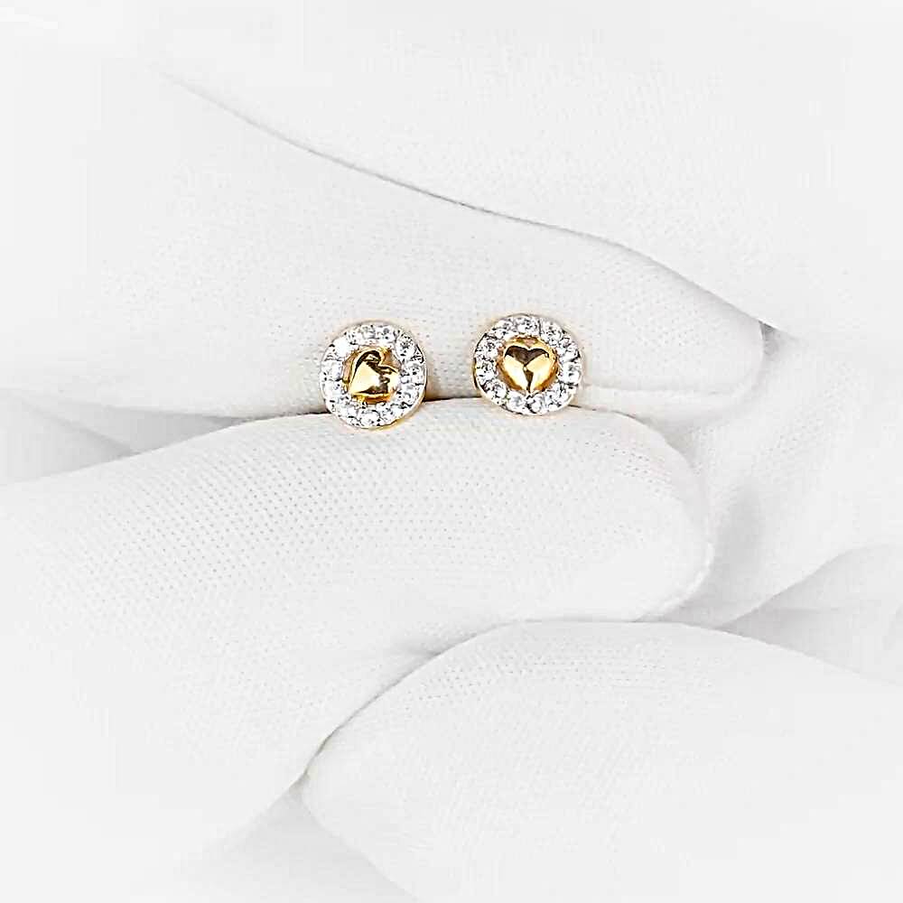Серьги с фианитами из красного золота 375 пробы 1