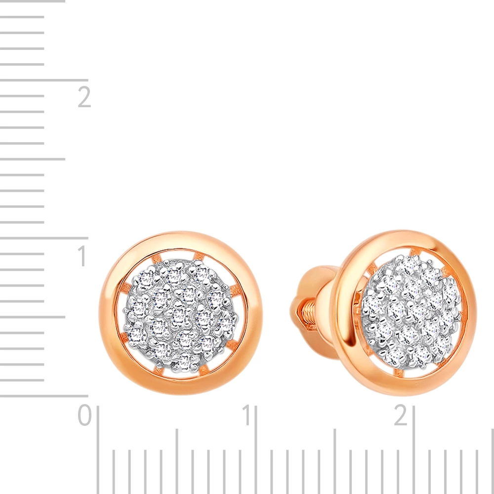 Серьги с фианитами из красного золота 585 пробы 4