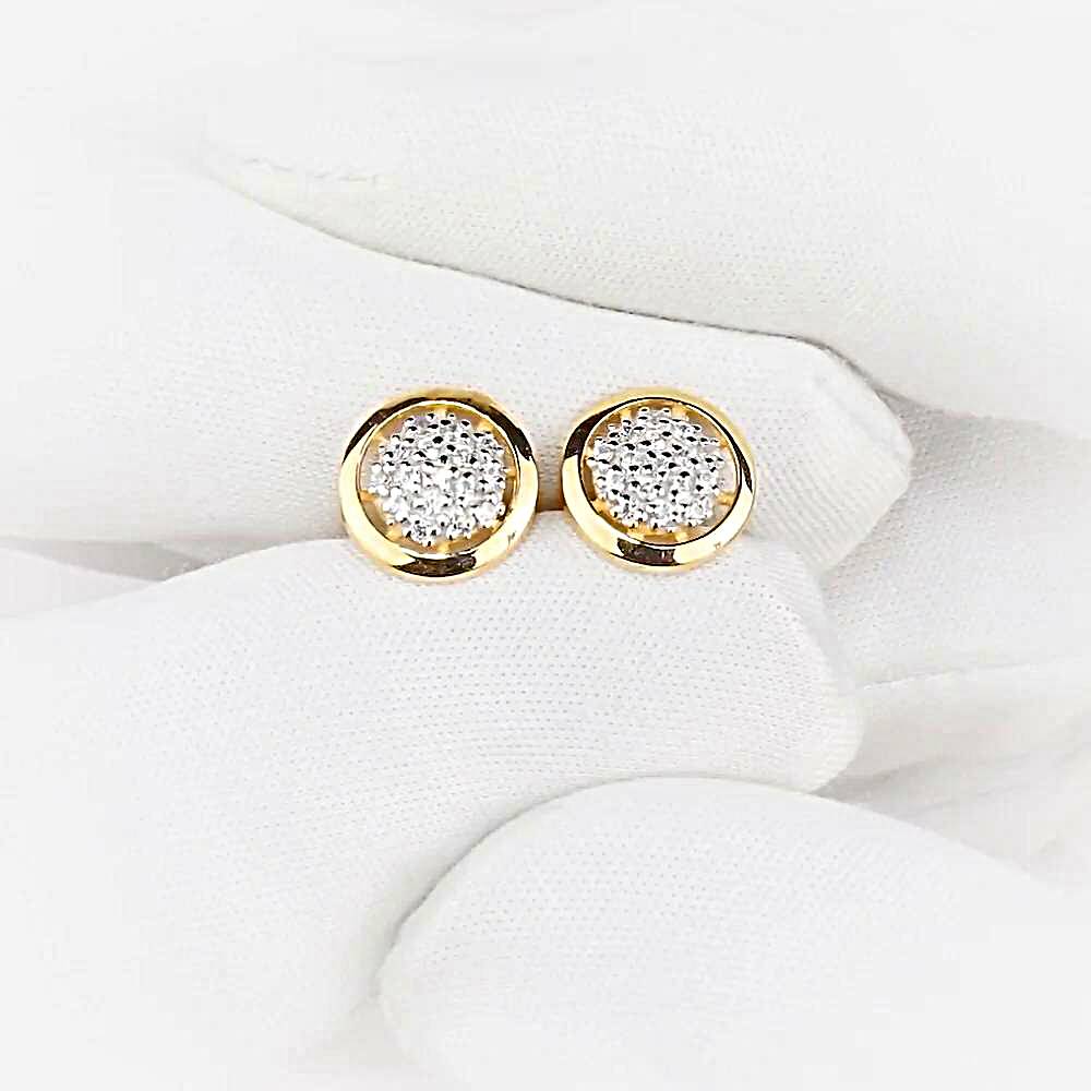 Серьги с фианитами из красного золота 585 пробы 1