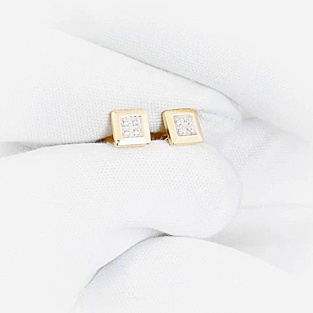 Серьги с фианитами из красного золота 585 пробы 1