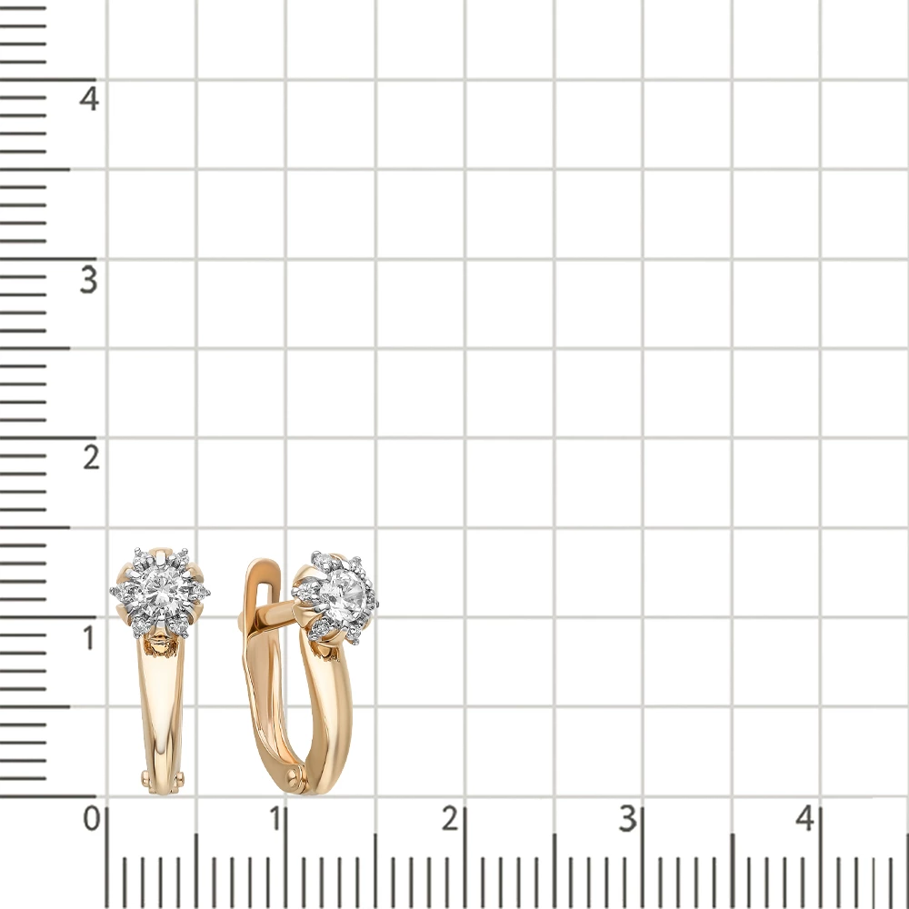 Серьги с фианитами из красного золота 375 пробы 3